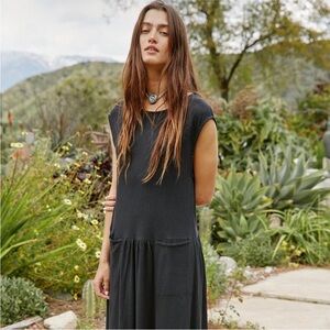 Free People Black Nikki Midi Dress